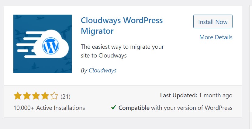 Cloudways Application - Cloudway WordPress Migrator